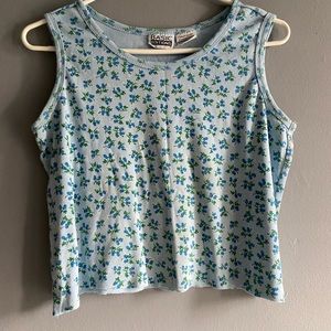 Cropped Light Blue Flower Tanktop Size Medium